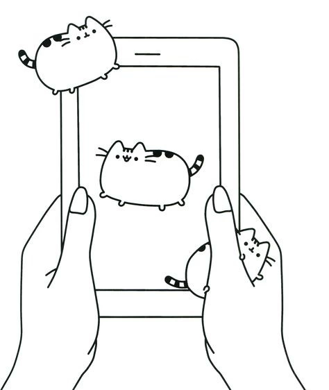 Coloring book Pusheen on your phone
